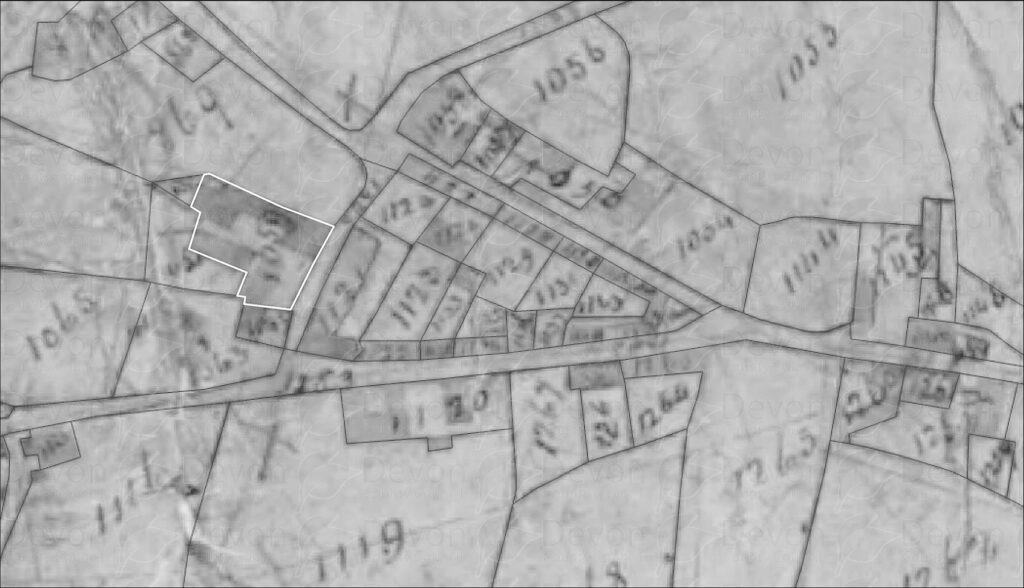 Photo of 1840 tithe map showing Woodbine Cottage