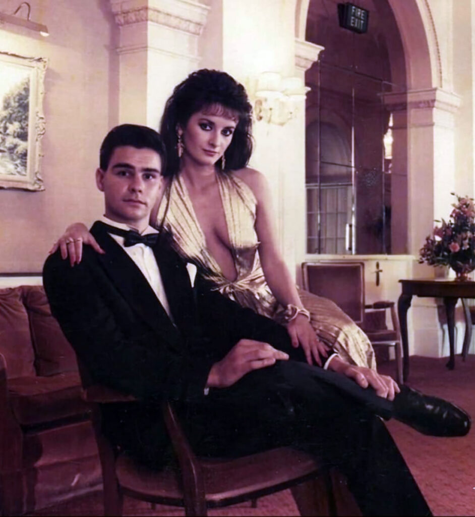 Tim Newton and Jacqueline Burrell model shoot at the Imperial Hotel Torquay 1986