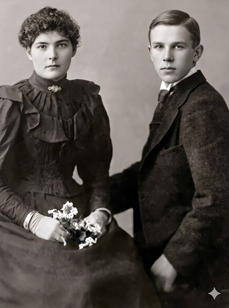 Photograph of John E Cornish and Alice Maud Mary White