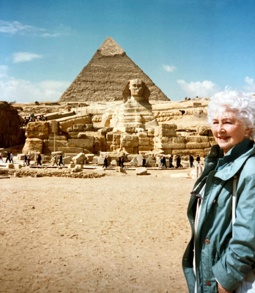 Photograph of Mary Overill (nèe Bovey) in Egypt 1997