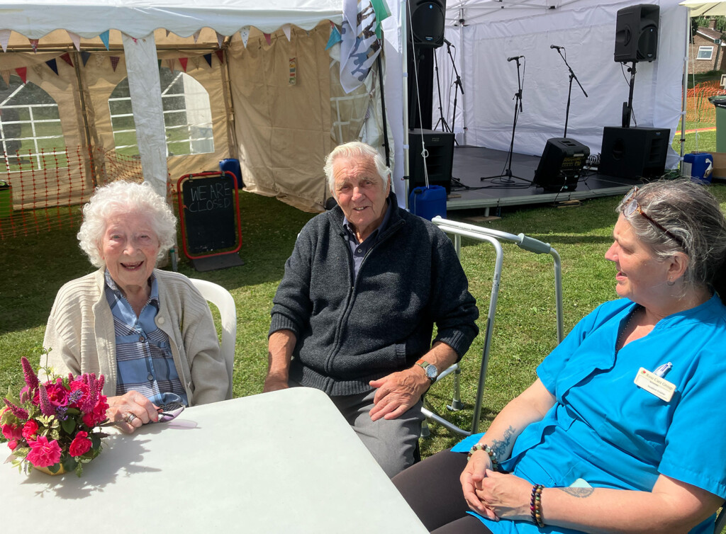 Photograph of Mary Overill (nèe Bovey) visit to Bishop Festival 2025